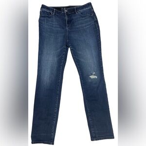 Women’s Chico jeans, medium wash, distressed, skinny jeans, size 2R